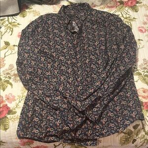 Banana Republic Navy Paisley Shirt